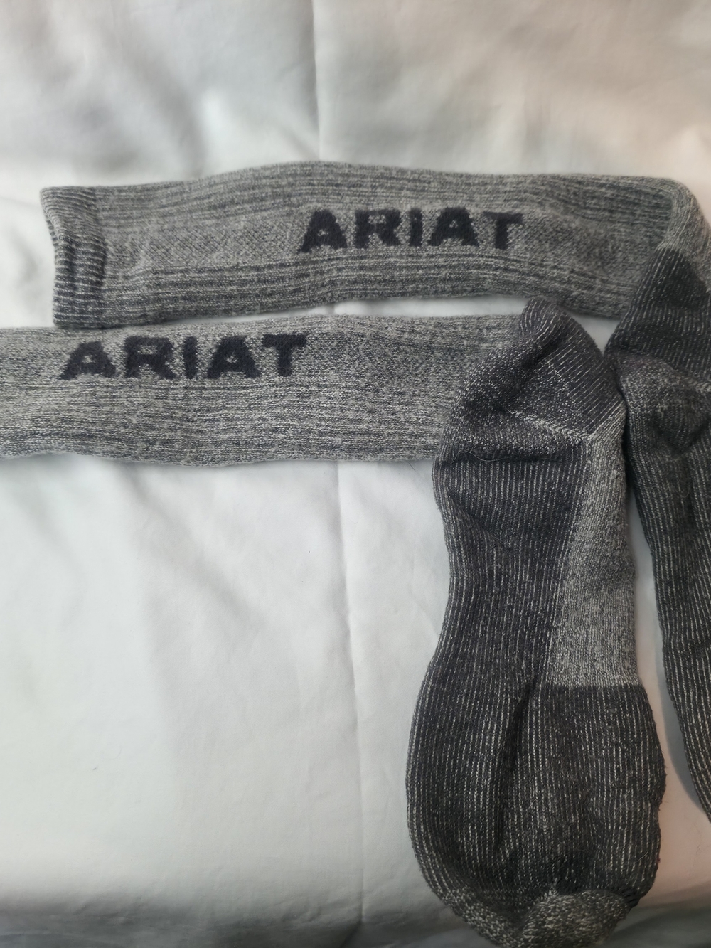 Ariat Men's Grey Crew Socks - Cushioned Comfort